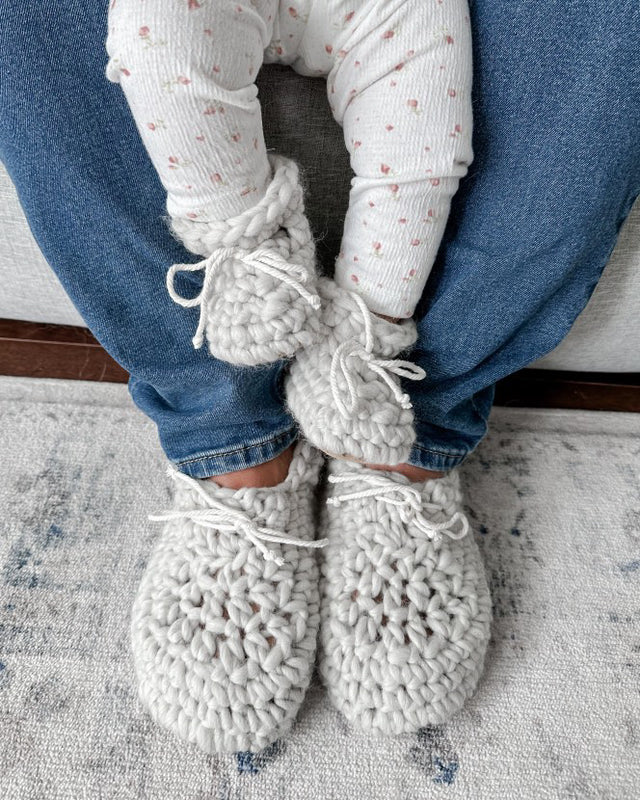 Ensemble cadeau : Pantoufles MAMAN & BÉBÉ