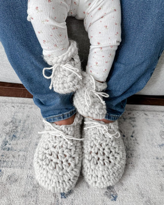 Ensemble cadeau : Pantoufles MAMAN & BÉBÉ