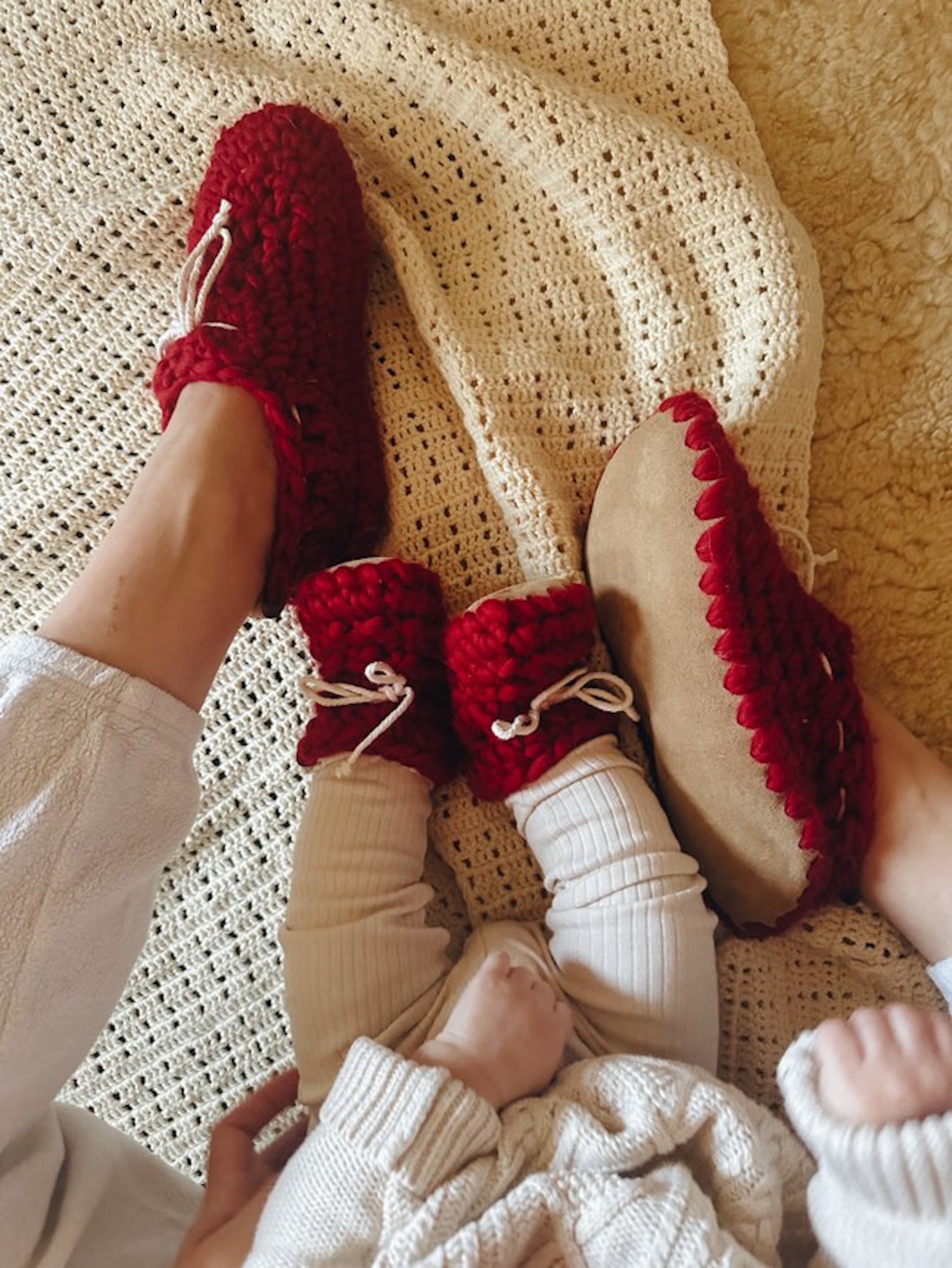 Ensemble cadeau :  Pantoufles MAMAN & BÉBÉ