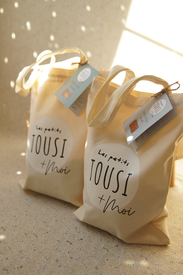 Sac style TOTEBAG avec fermeture éclair- Les petits TOUSI+moi - Les petits Tousi
