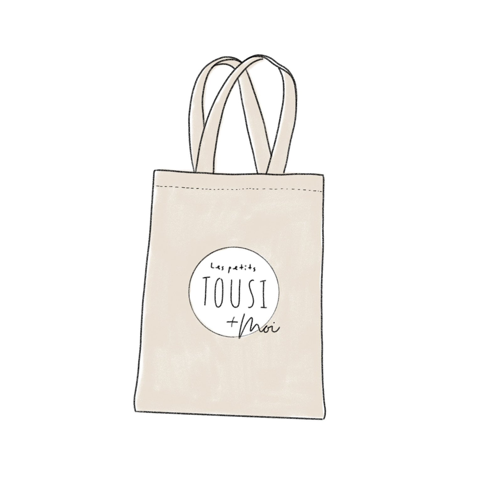 Sac style TOTEBAG avec zipper - Les petits TOUSI+moi - Les petits Tousi